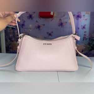 Steve Madden Pale Pink Shoulder Bag with Silver Hardware